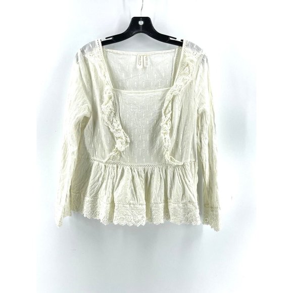 Anthropology Meadow Rue Women's Long Sleeve Crochet Boho Shirt Top Size Small - Picture 1 of 12